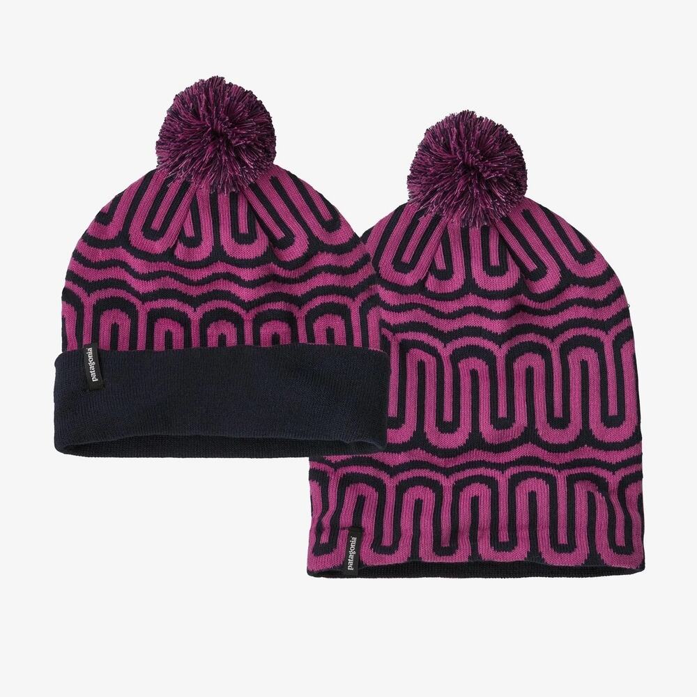 Patagonia Powder Town Beanie Banana Slug Purple Blk Ski Winter Hat Unisex Retro